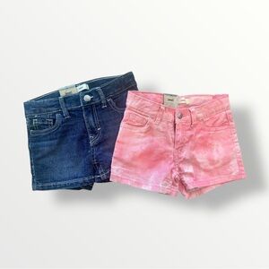 NWT Levi's Youth Pink Tie-Dye/Blue Washed Shorts, Size 4/5
